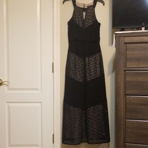 Black /nude maxi elegant halter dress